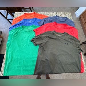 Men’s Under Armour The Tech Tee LG T-Shirts - 6 Shirts - BUNDLE ONLY